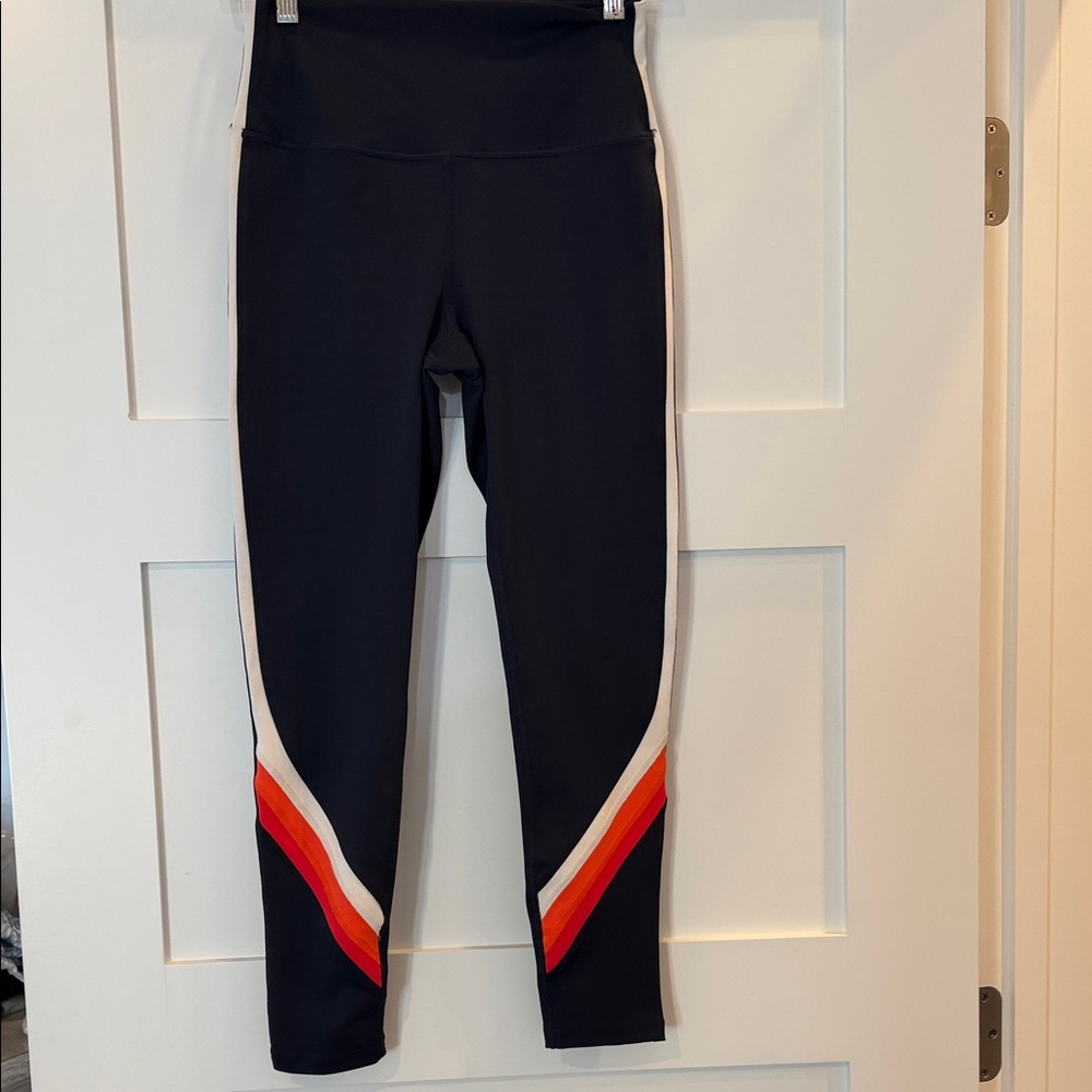 Splits59 Black Leggings with Red and White Accents